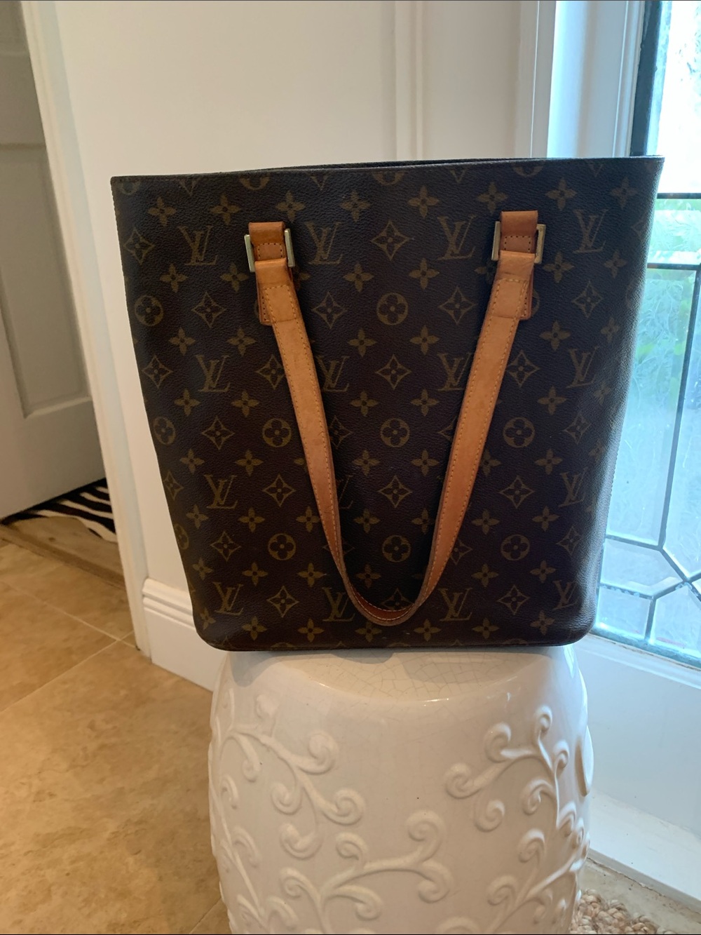 Louis Vuitton Monogram Canvas Tote with Vachetta Leather Straps